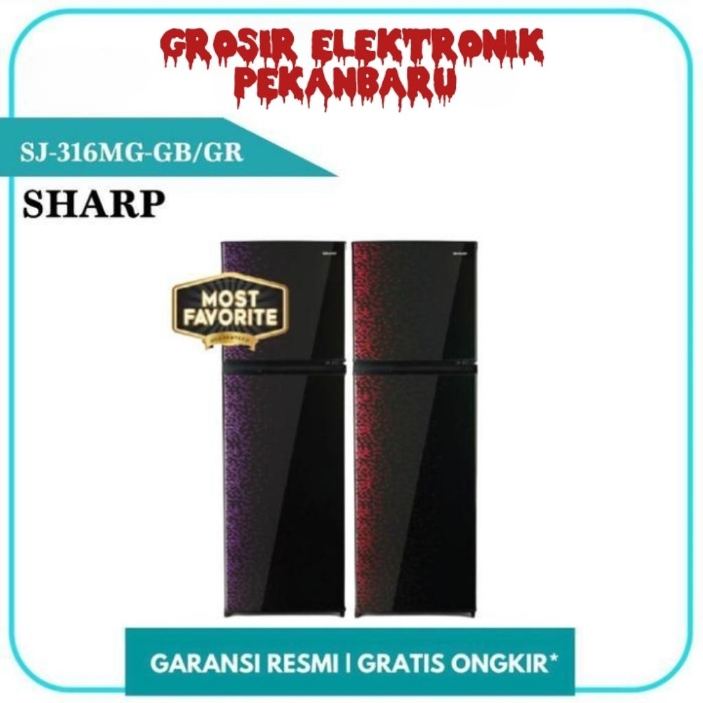 KULKAS SHARP 2 PINTU SJ-316MG JUMBO BERGARANSI RESMI