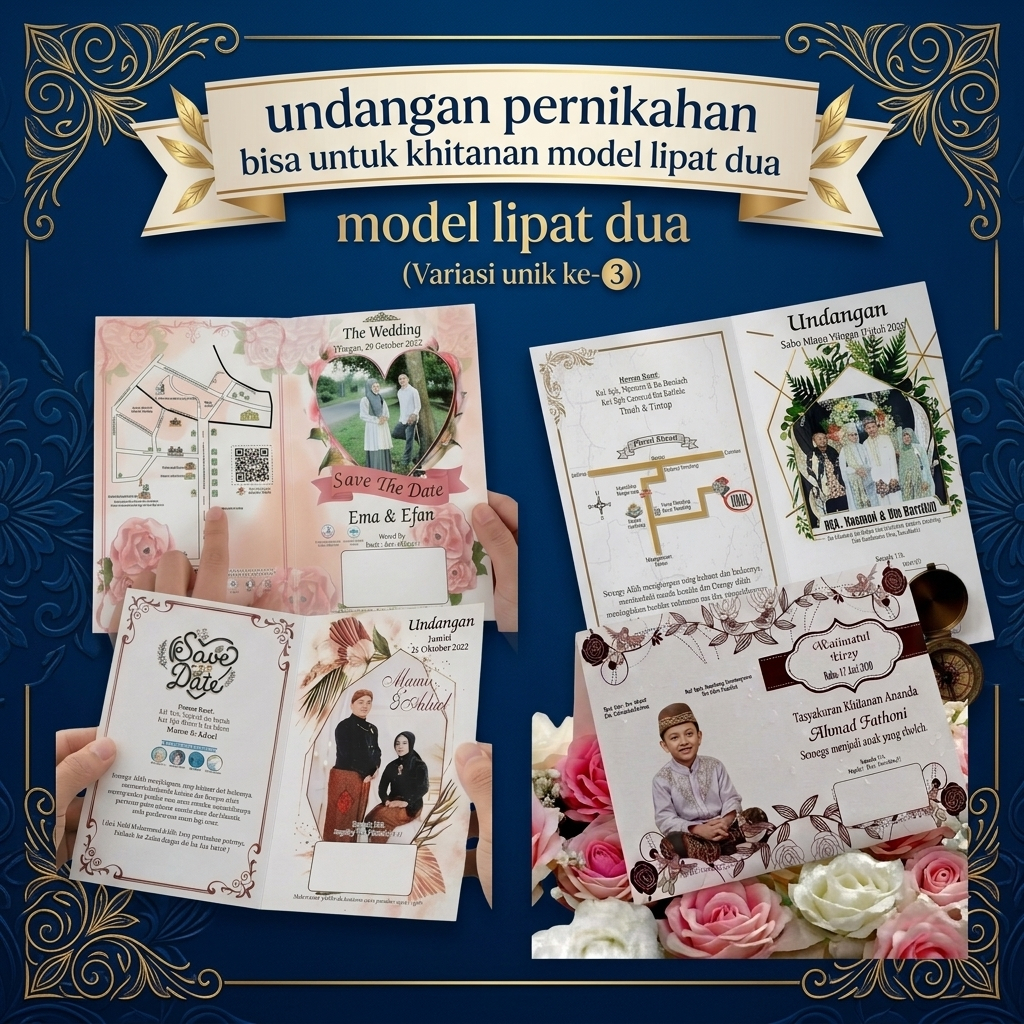 Undangan Pernikahan, Khitanan Model Lipat Dua  Bisa pake poto