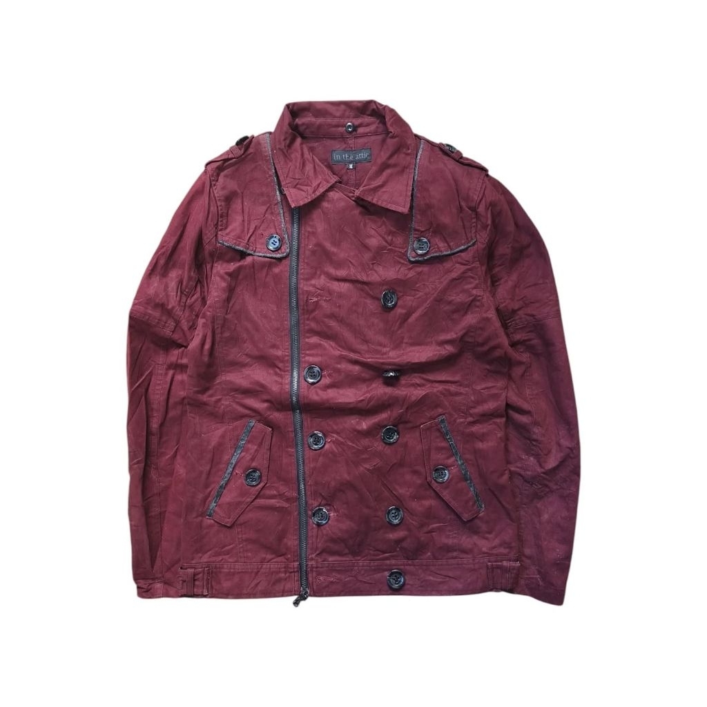 IN THE ATTIC - Jaket Biker Jaket Ramones Jepang Burgundy Size M