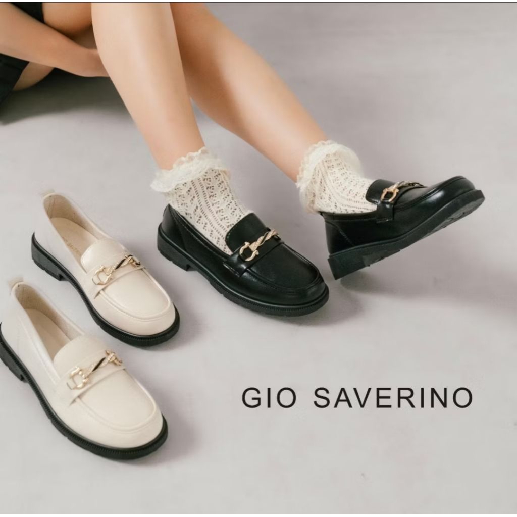 LOAFERS GIO SAVERINO BLACK NEW ORIGINAL SEPATU HITAM AWET