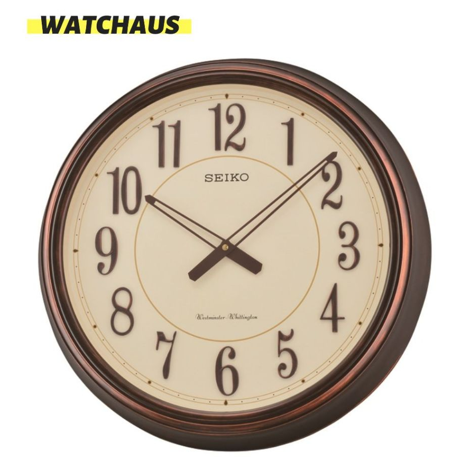 JAM DINDING SEIKO QXD212B QXD 212B ANALOG BEIGE DIAL BROWN CASE