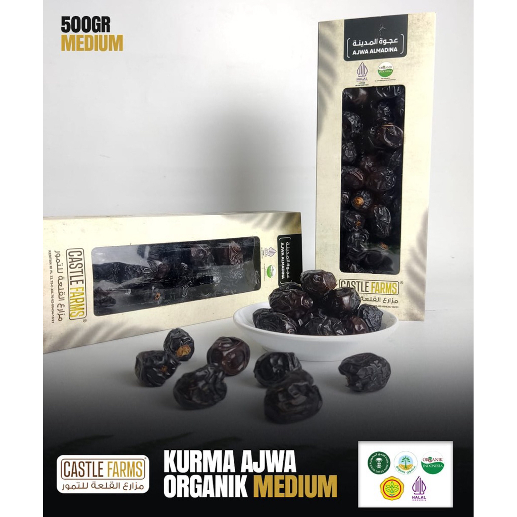 (500gr) Ajwa Medium Castle Farms Kemasan 500gr / Original Castle Farms & ORGANIK / Vikhran Shop