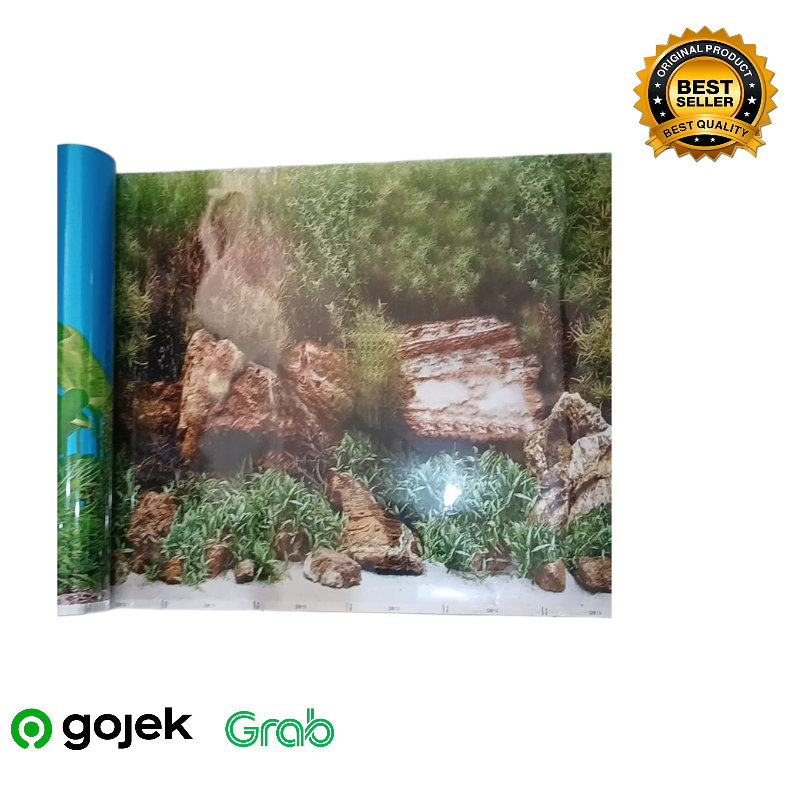 Wallpaper Aquarium / Background Aquarium / Latar belakang aquarium / Stiker dekor / 1 M akuarium