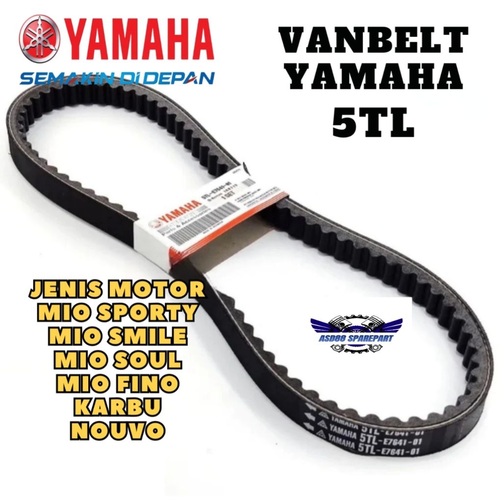 100% original VAN BELT V-BELT YAMAHA MIO SPORTY, MIO SMILE, MIO SOUL KARBU KODE 5TL"
