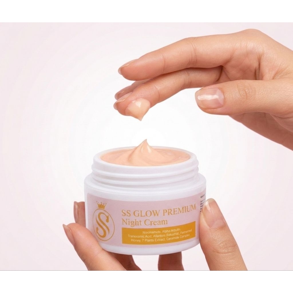 Sinsus SS Glow Premium Night Cream - Krim Malam Pencerah Flek Hitam & Anti-Aging Bakuchiol
