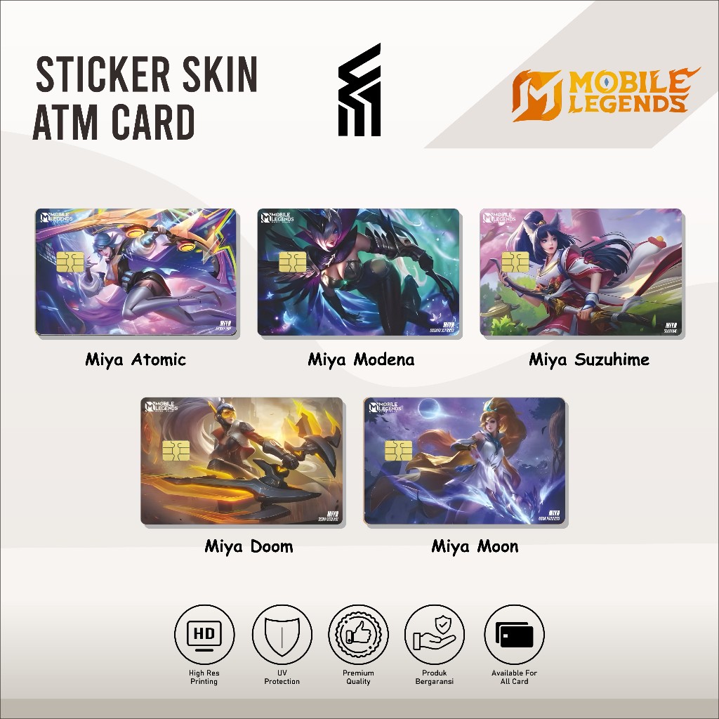 Miya -Sticker Skin Card ATM Debit Credit Emoney Flazz E-Toll
