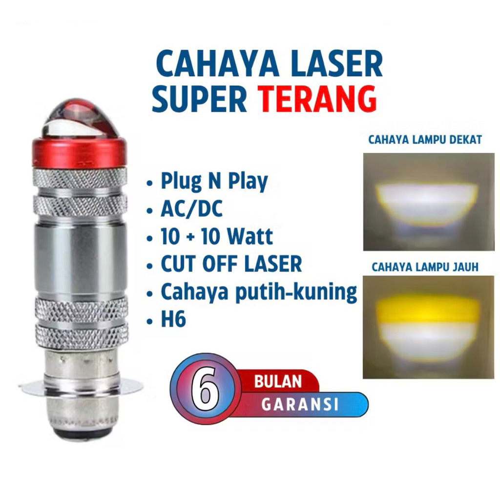 Lampu LED Motor ViDOR H6 Tahan Air, Super Terang & Fokus