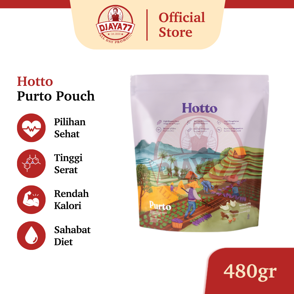 Djaya77 - Hotto Purto Multigrain Ubi Ungu 1 Pouch | Sereal Sehat Pengganti Nasi | Kaya Serat | Sarap