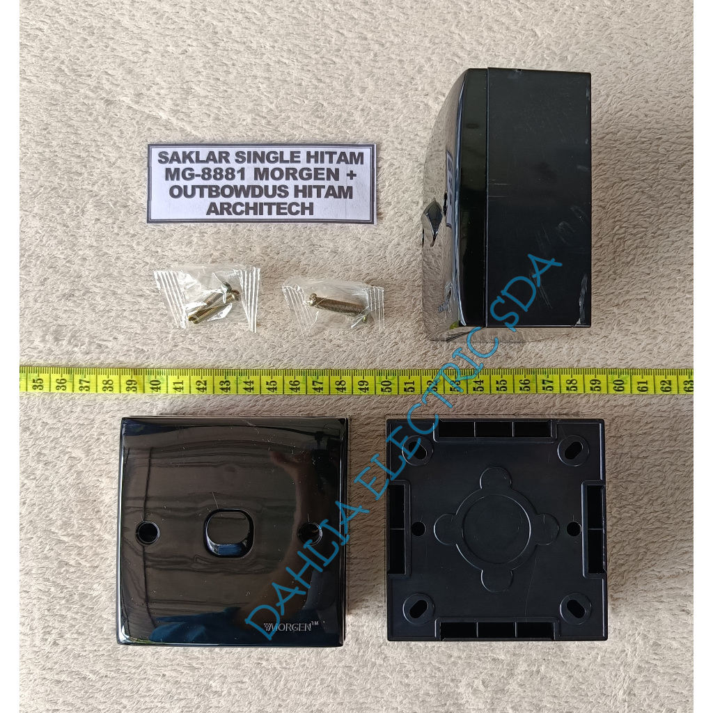 SAKLAR,STOP KONTAK MORGEN MG-888 HITAM + OUTBOW DUS HITAM ARCHITECH