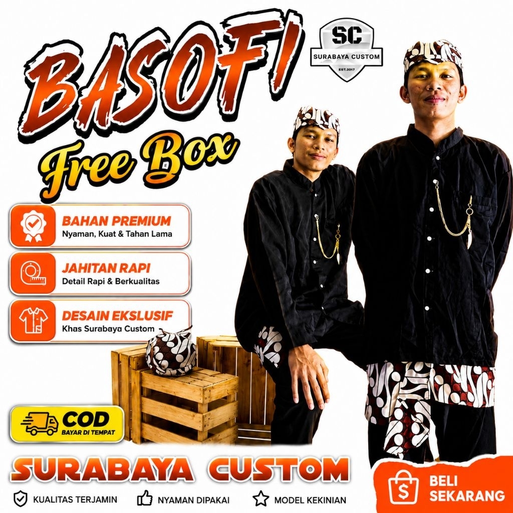 BAJU  BASOFI BAJU ADAT JAWA TIMUR BAJU BESKAP BAJU KARNAVAL