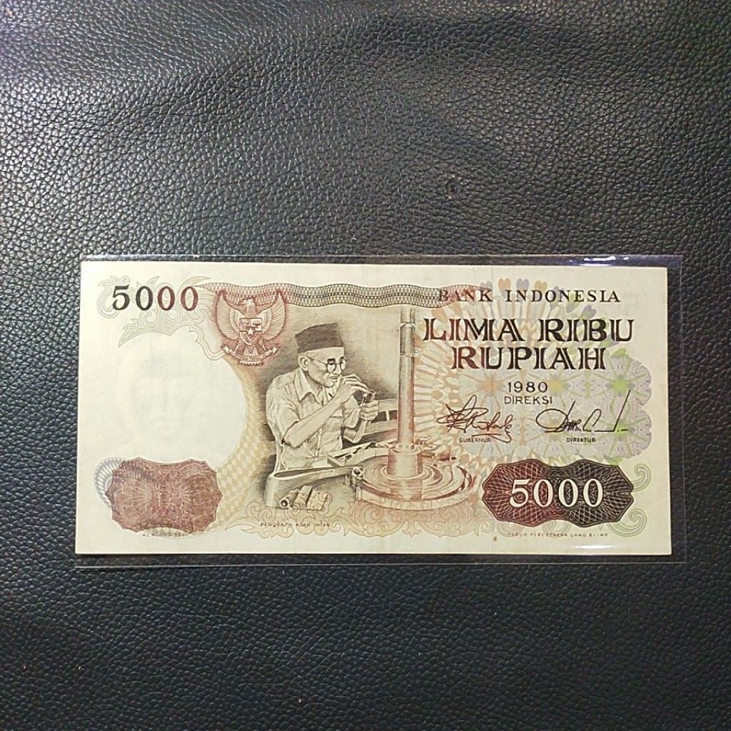Uang kuno 5.000 rupiah seri asah intan tahun 1980