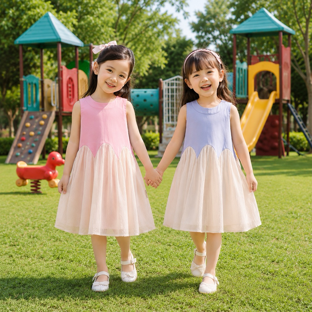 Lavina Dress Anak Perempuan / Dress Fashion Korea Anak