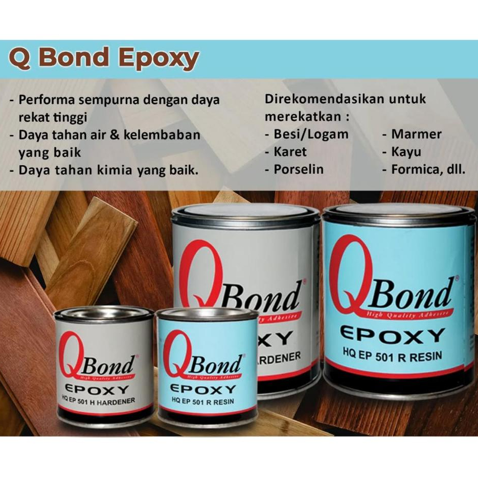Lem epoxy QBOND 2 komponen/Qbond lem epoxcy RESIN+HARDENER