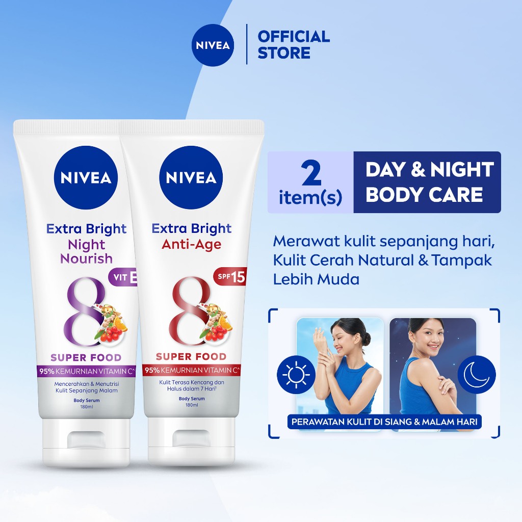 NIVEA Body Serum Extra White Day & Night - Anti Age + Night Nourish