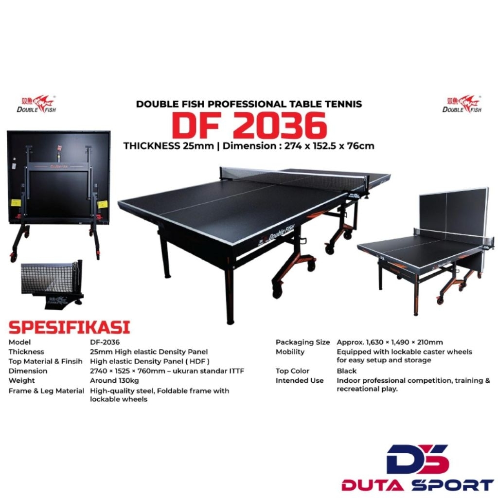 Meja Pingpong Tenis Meja DOUBLE FISH 2036 Origina