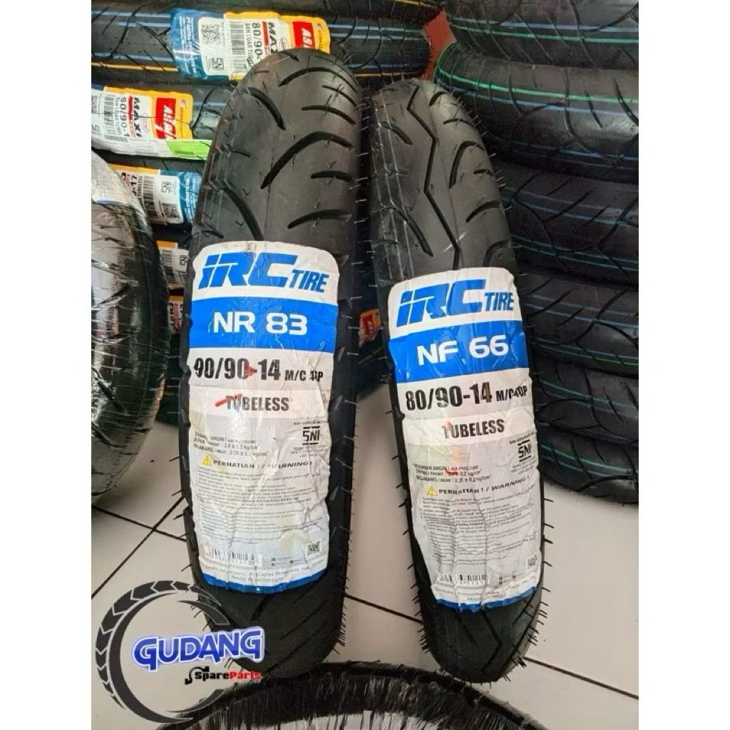 promo!!ban motor metic sepasang uk 80/90 90/90-14 merk irc tire