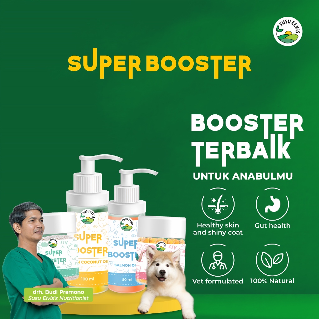 Susu Elvis - Vitamin Bulu Kulit Tulang Anjing Kucing 100% Natural - Dog Cat Pet Supplement - Super B