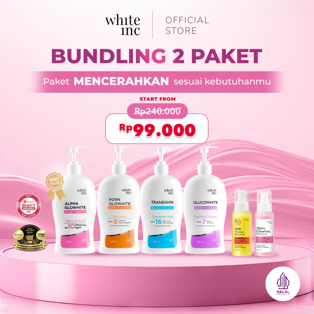 [BUNDLING 2] WHITE INC AHA Body Serum / Alpha Glowhite Body Serum + Alpha Glowhite PDRN Glucowhite T