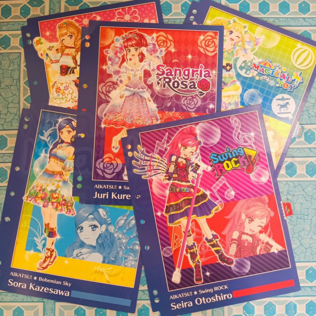Aikatsu Index | Sangria Rosa Juri Swing Rock Seira Kii Kaede Magical Toy Sora Bohemian Sky Maria Sak