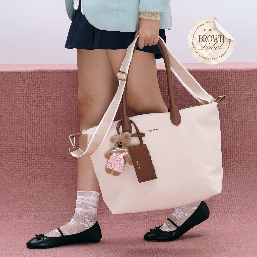Merche Tas Bahu Wanita Alice Large Brown Label
