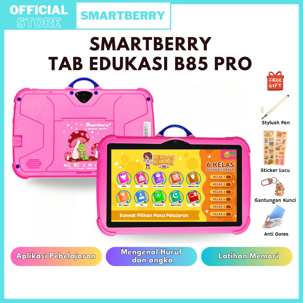 BOC SMARTBERRY STUDY TAB B85 PRO 4/128GB Kids Tablet / Tablet Anak / 7 Inch / Tablet PC / Android 13