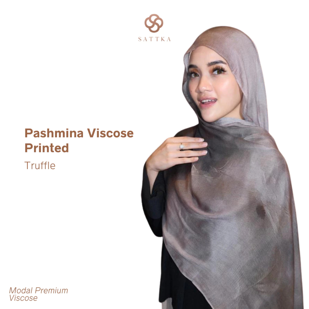TRUFFLE - Pashmina Viscose Printed Sattka | Watercolor Viscose Motif
