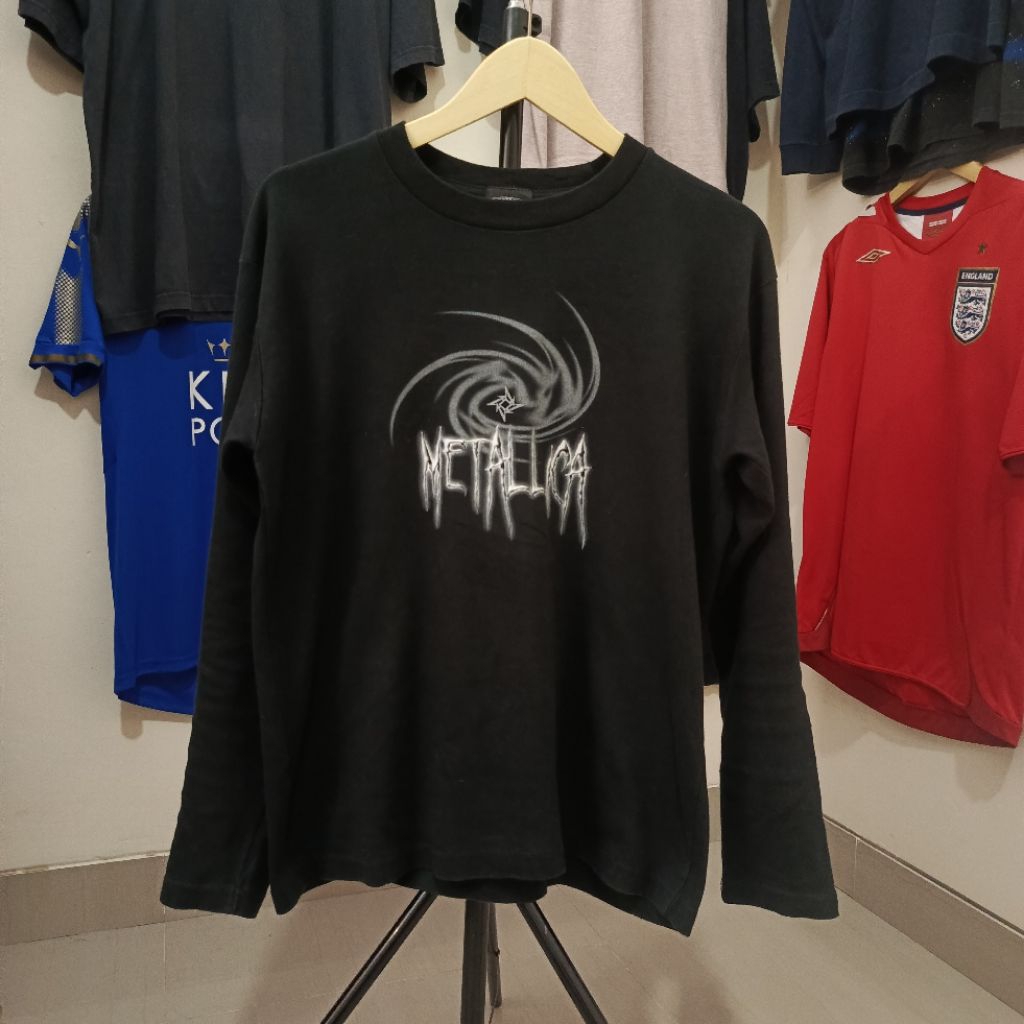 Kaos Vintage VTG Long Sleeve Lengan Panjang Band Metallica Tag Michael Size M