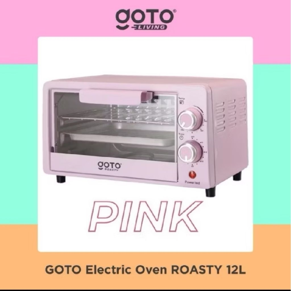 Oven Goto roasty electric oven microwave penghangat makanan listrik 12L RIJEK PENYOK, WARNA PINK