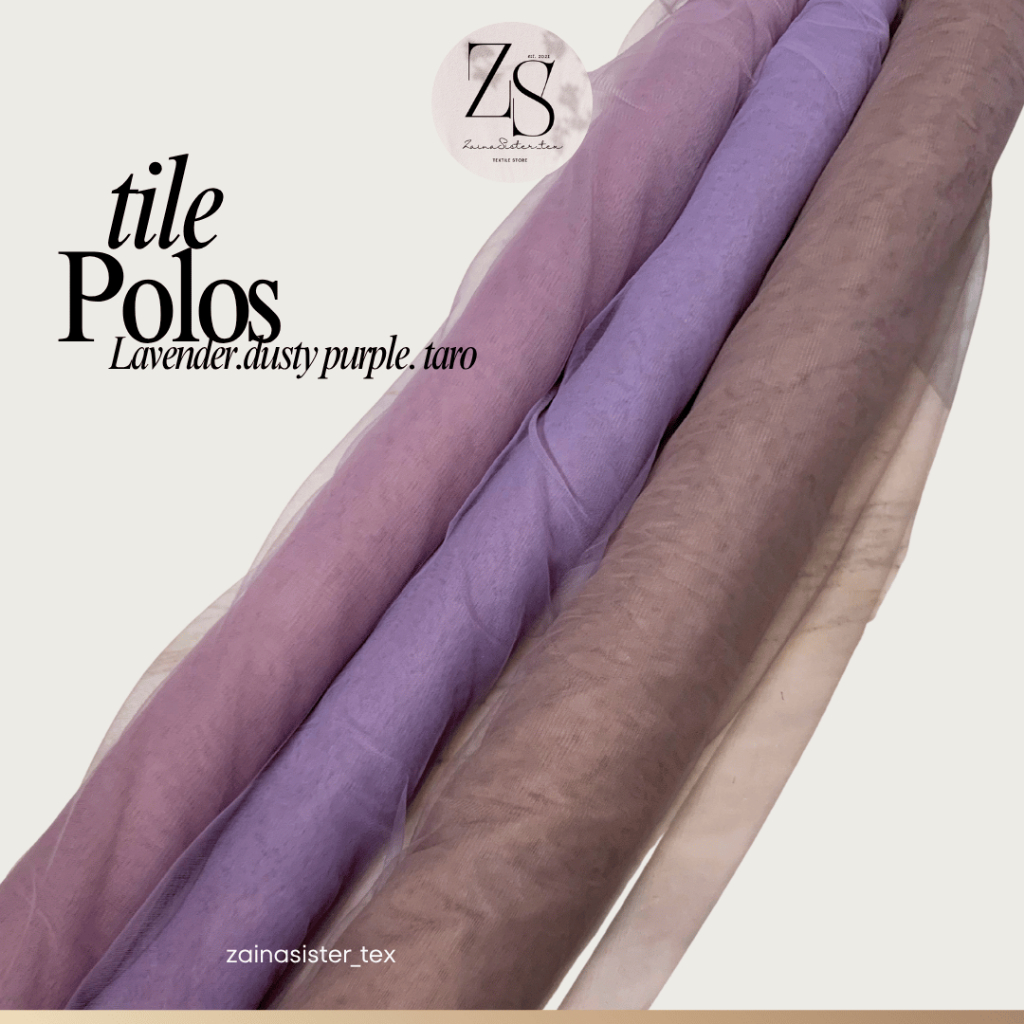 Kain Soft Tile Tulle Halus Polos Warna Ungu Taro Dusty Purple Lavender