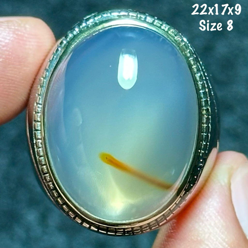 Cincin Batu Akik Natural Baturaja Sodo Lanang Giwang Kristal (asli alam