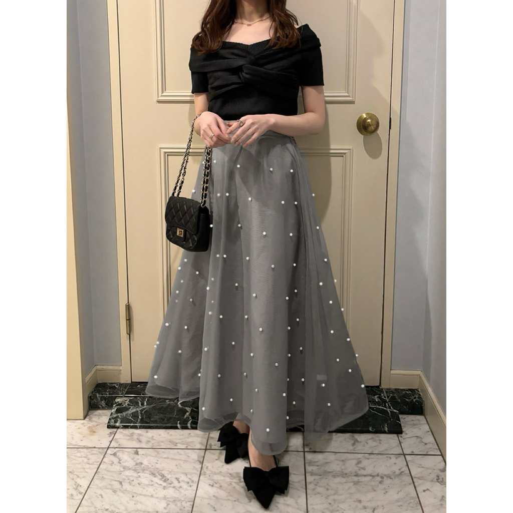 Rok GRL Organza Mutiara
