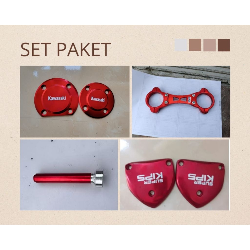Paket Cover mesin Ninja R rr Cover engine,super kips, tutup tiang super kips, and borgol shock depan