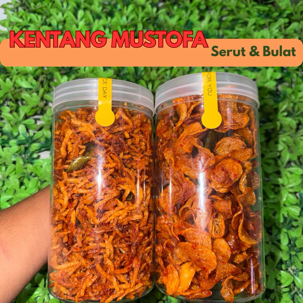 KENTANG MUSTOFA MEDAN SNACK KUY - Kentang Mustofa Pedas Manis All Varian Serut/Bulat