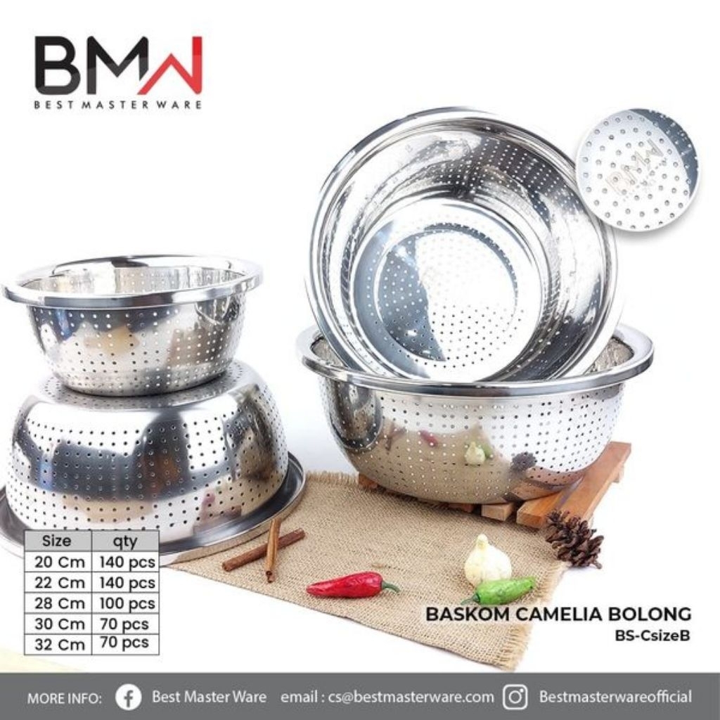 Baskom stainless lubang camelia