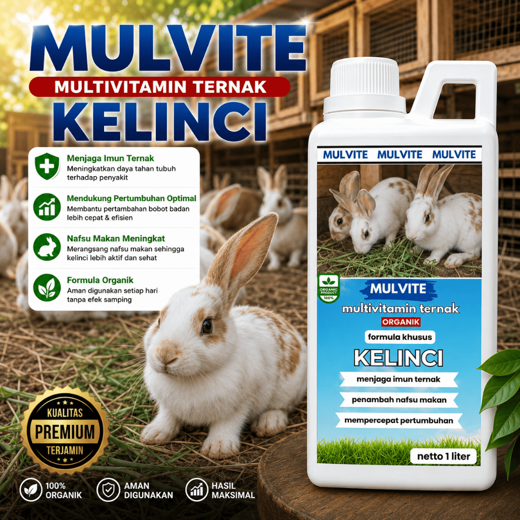 MULVITE Vitamin Probiotik Vitamin Suplemen Kelinci Hias Anggora Fuzzy Lop Holland Netherland Dwarf K