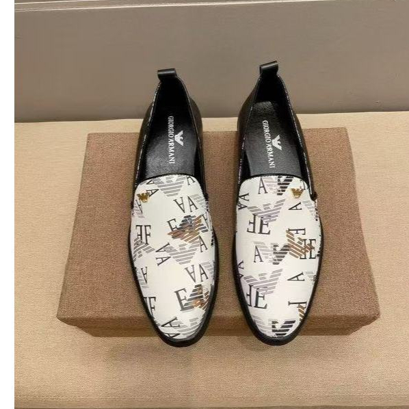Armani Pria Bisnis Sepatu Kulit Sepatu Loafers