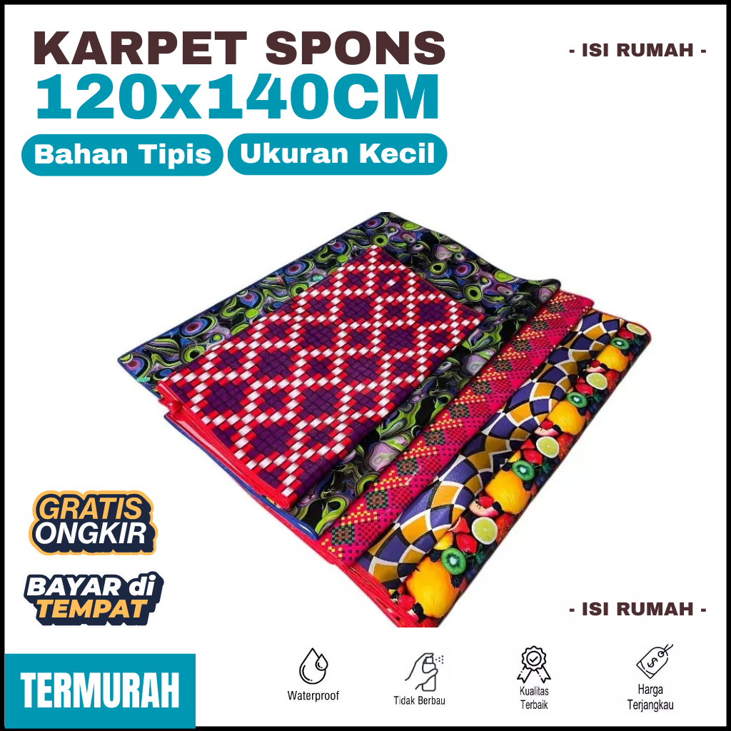 EVAMAT - TIKAR LANTAI SPON 120X140CM KARPET TAHAN AIR ANTISLIP ALAS KASUR PERLAK BAYI