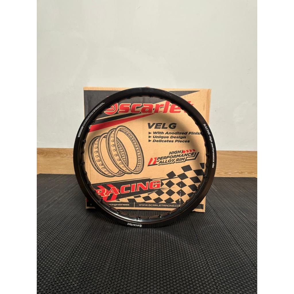[ HARGA PERBIJI ] SCARLET RACING - VELG PELEK RIM ALLOY RING 14 DAN 17 WARNA HITAM