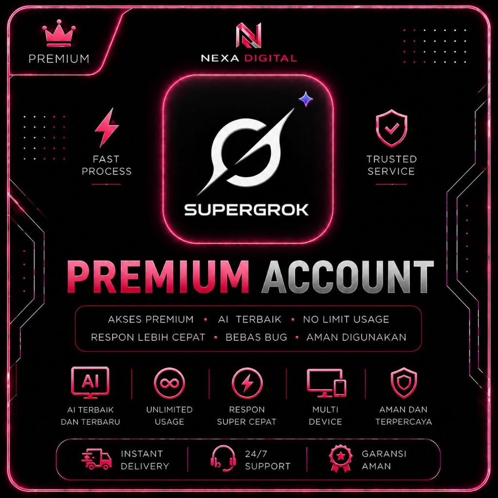 Grok Ai Premium Bergaransi - SuperGrok DeepSearch + Big Brain + Multimodal AI Super Canggih