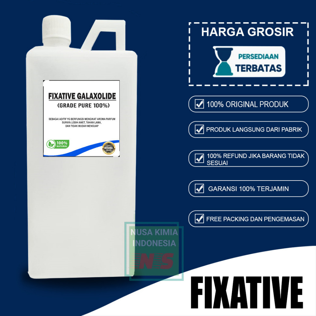 FIXATIVE 1 LITER PURE / PENGUAT PARFUM / PENGAWET PARFUM / FIXACTIVE / GALAXOLIDE