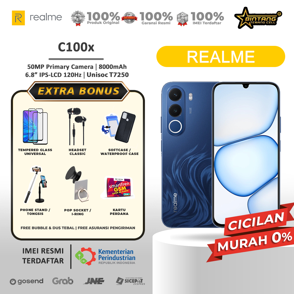 Realme C100X Ram 6/128GB Ram 6/256GB Garansi Resmi