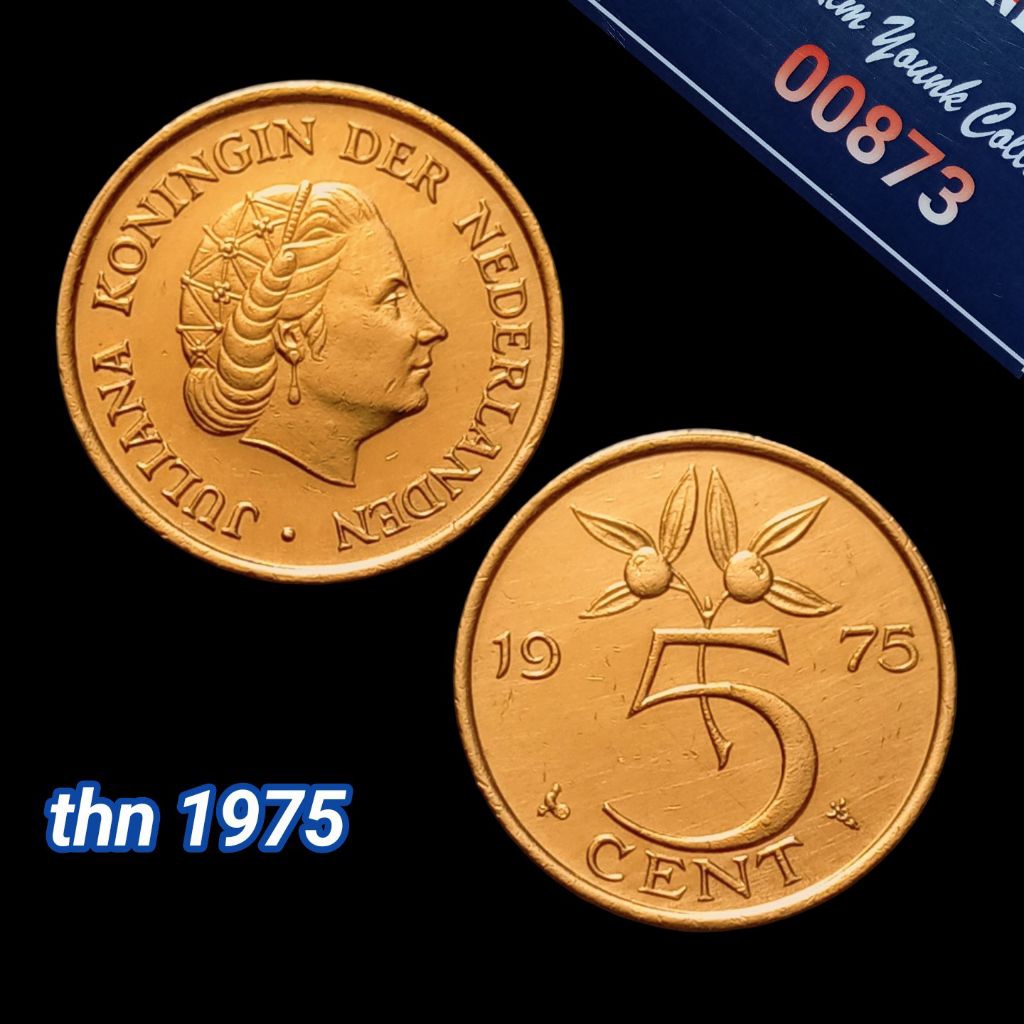 UKA075Coin 5 Cent (BELANDA) Ratu Juliana Thn 1975 Detail Bagus