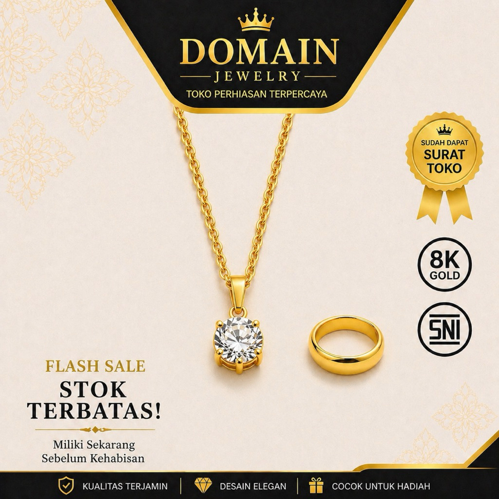 kalung wanita emas muda motif nuri medan emas muda free cincin polos free surat toko
