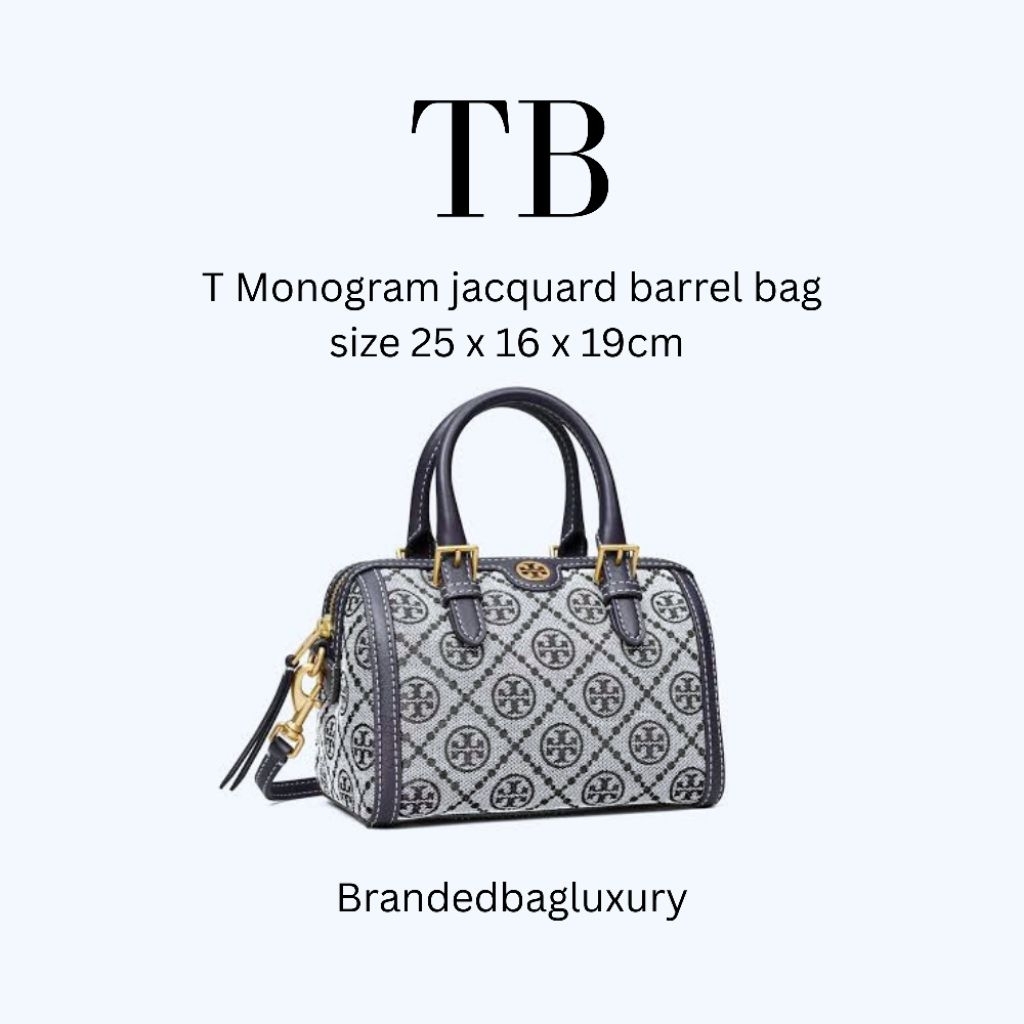 T monogram barrel bag in navy tas satchel original TB