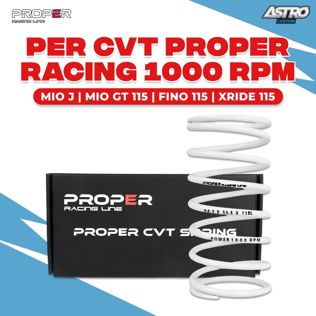 Proper Per CVT 1000 RPM Mio J Fino Soul GT 155 X-Ride 115 Proper Racing Line Spring Pulley CVT