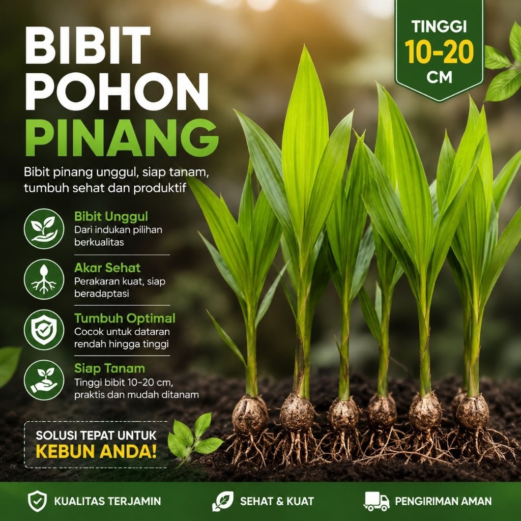 Bibit Pinang Betara Asli Varietas Unggul Siap Tanam 1 pcs panjang pohon 10 - 20 cm