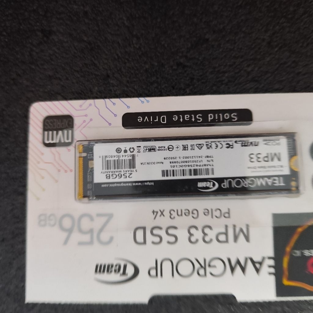 Nvme Teamgroup MP33 256gb Garansi panjang 2030
