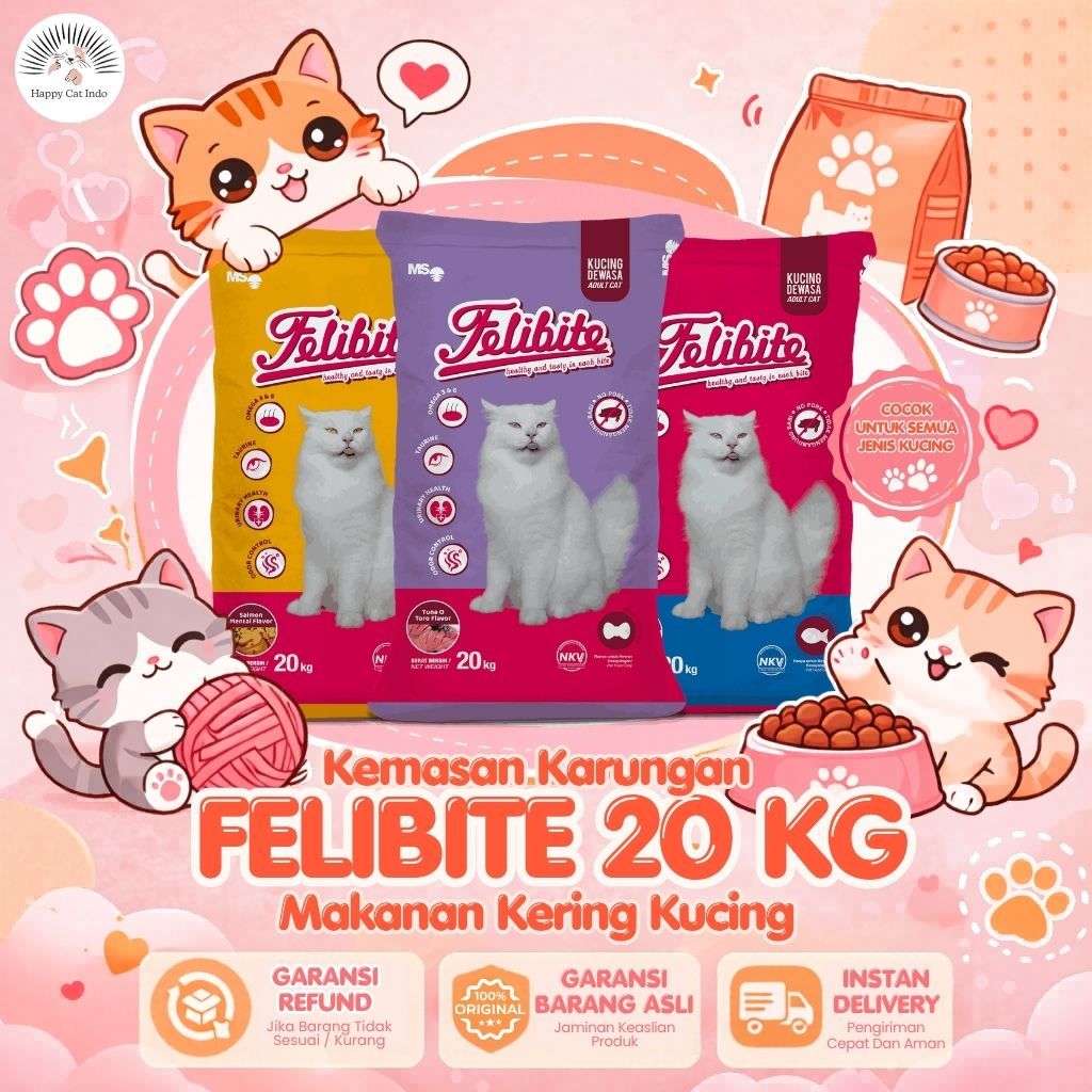 1 KARUNG Makanan Kucing FELIBITE 20 KG ISI 40 PCS Kemasan Freshpack