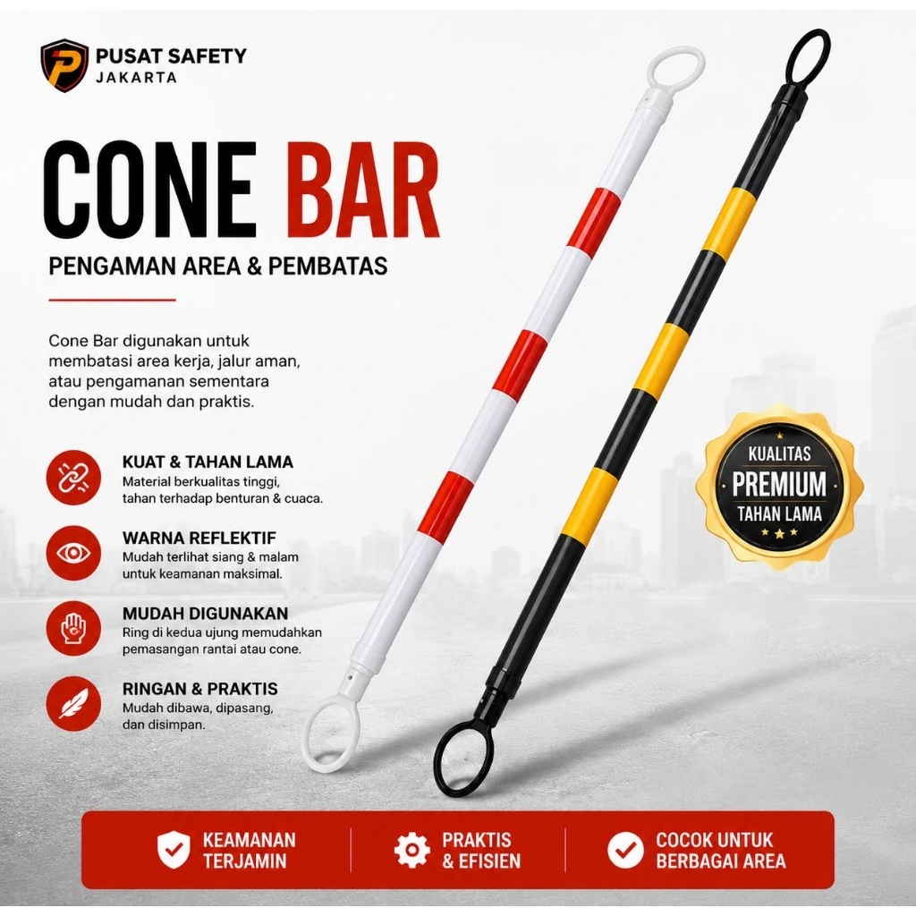 Palang Pembatas Fleksibel Cone Bar - Palang Pembatas Cone Pole