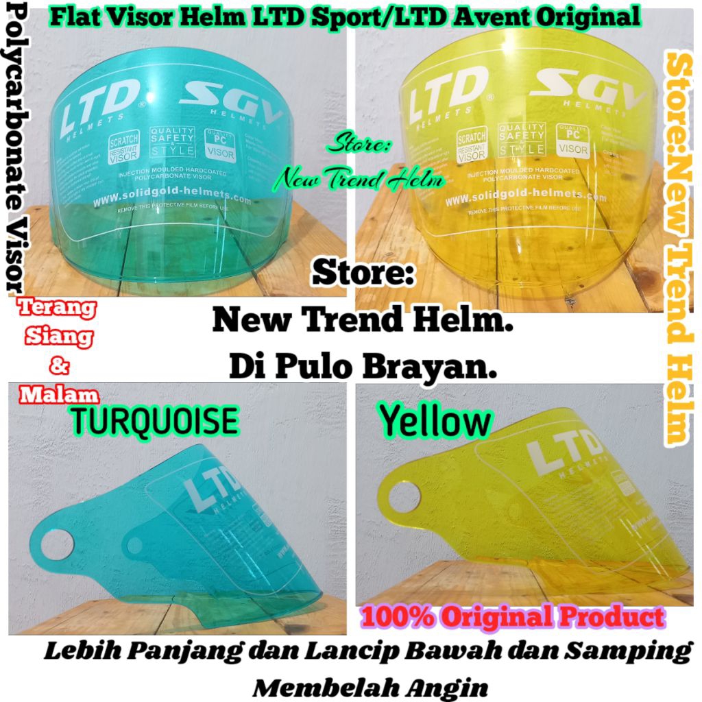 Flat Visor Helm LTD Sport LTD Avent Original.Kaca Helm LTD Sport Original Store New Trend Helm